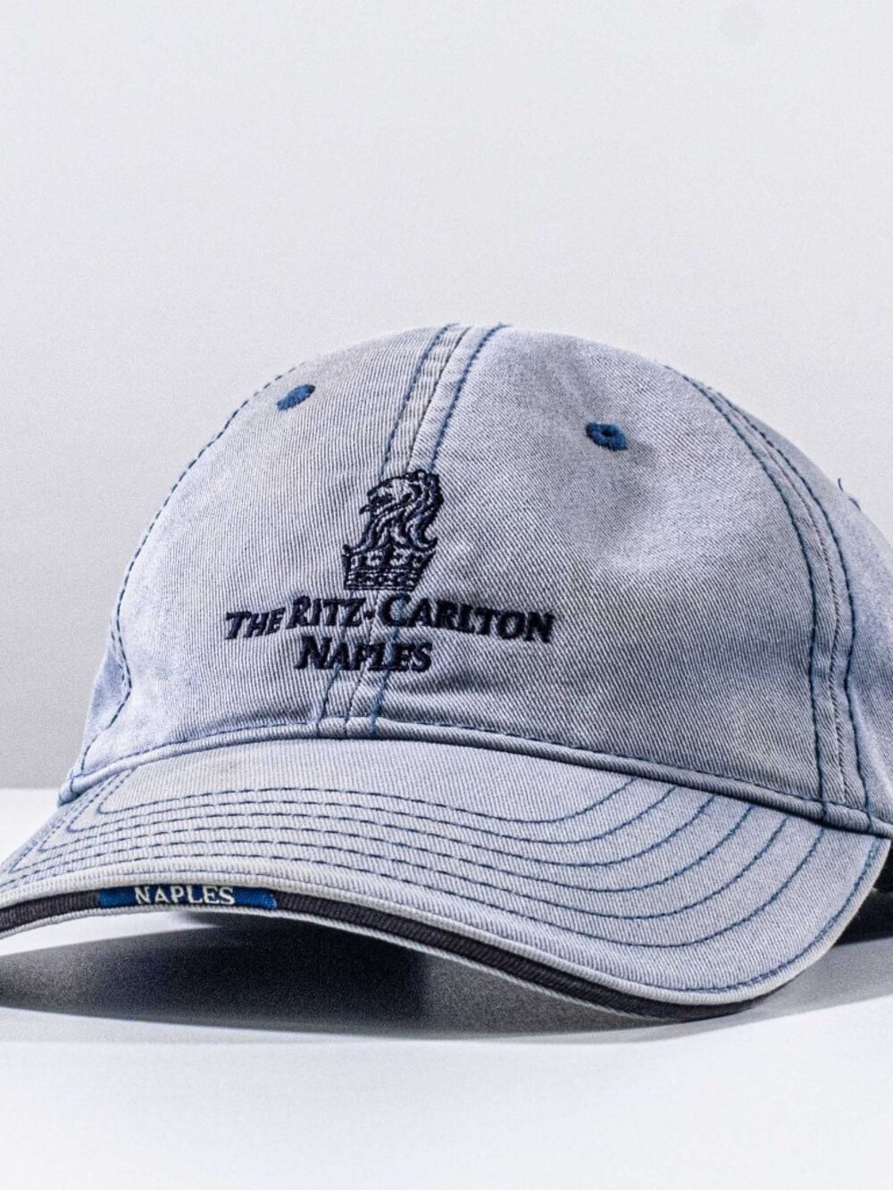 The Ritz Carlton Naples Hat Blue Sun Faded Resort Luxury Dad Cap